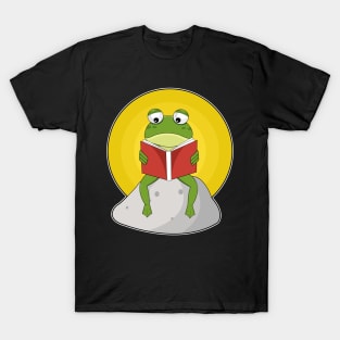 Frog on Stone with Book T-Shirt